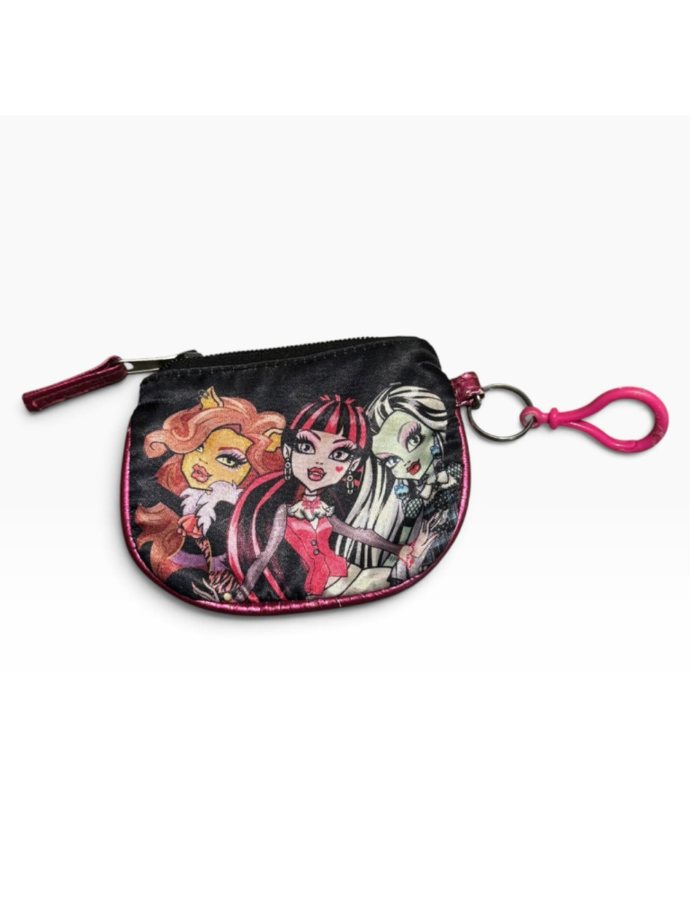 Monster High Girls Coin Purse Wristlet One Size Black Pink Rare 2013